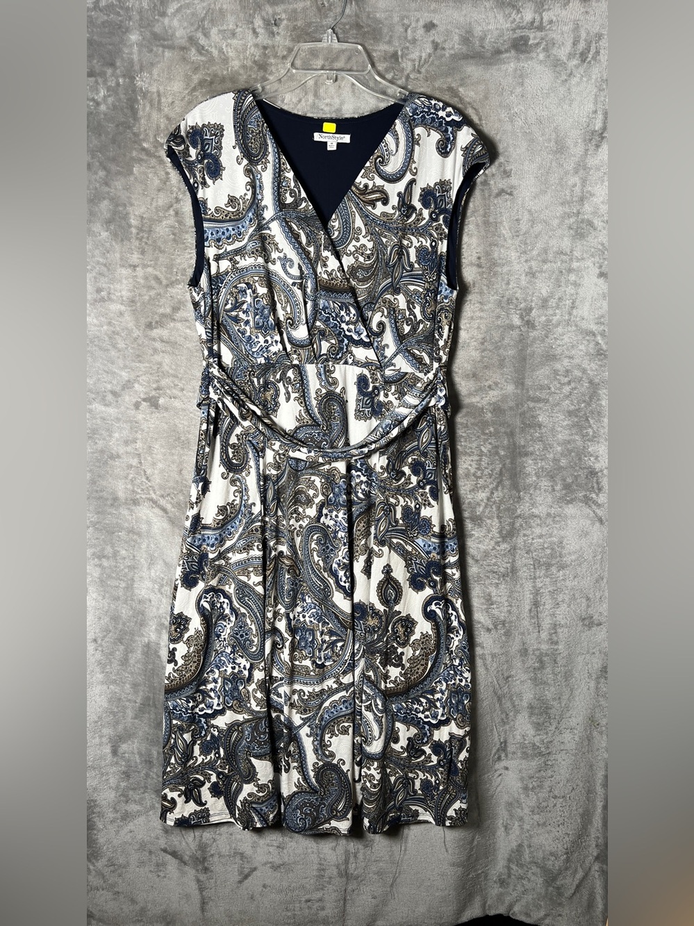 NorthStyle Navy and White Paisley Wrap Dress